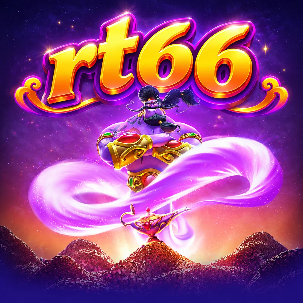 Ilustrasi bertema Jin dan lampu ajaib dari game Genie's 3 Wishes di platform rt66